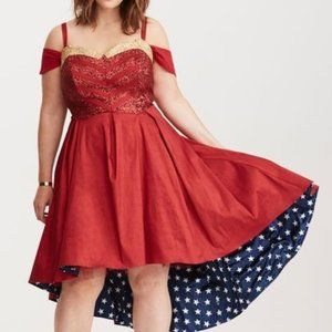 Torrid Limited Edition Wonder Woman sequined high/low gown